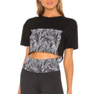 Nubyen Tribal Cropped Tee in Shakara cotton jersey with tropical print